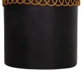 ΒΟΗΘΗΤΙΚΟ ΤΡΑΠΕΖΙ PRILEP HM18159.01 FIBER CEMENT ΜΑΥΡΟ & RATTAN--Φ60x76,5Υεκ