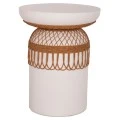 ΤΡΑΠΕΖΙ ΤΡΑΠΕΖΑΡΙΑΣ PRILEP HM18159.02 FIBER CEMENT ΛΕΥΚΟ & RATTAN--Φ60x76,5Υεκ