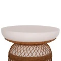 ΤΡΑΠΕΖΙ ΤΡΑΠΕΖΑΡΙΑΣ PRILEP HM18159.02 FIBER CEMENT ΛΕΥΚΟ & RATTAN--Φ60x76,5Υεκ