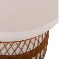 ΤΡΑΠΕΖΙ ΤΡΑΠΕΖΑΡΙΑΣ PRILEP HM18159.02 FIBER CEMENT ΛΕΥΚΟ & RATTAN--Φ60x76,5Υεκ