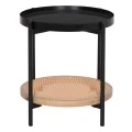 ΒΟΗΘΗΤΙΚΟ ΤΡΑΠΕΖΙ SEITZ HM18031 ΓΥΑΛΙ TOP-ΜΕΤΑΛΛΟ-RATTAN ΣΕ ΦΥΣΙΚΟ Φ50x55,5Υεκ.