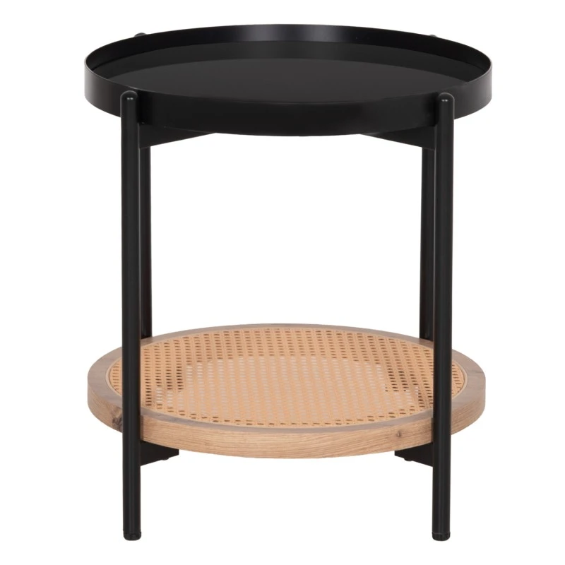 ΒΟΗΘΗΤΙΚΟ ΤΡΑΠΕΖΙ SEITZ HM18031 ΓΥΑΛΙ TOP-ΜΕΤΑΛΛΟ-RATTAN ΣΕ ΦΥΣΙΚΟ Φ50x55,5Υεκ.