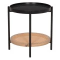 ΒΟΗΘΗΤΙΚΟ ΤΡΑΠΕΖΙ SEITZ HM18031 ΓΥΑΛΙ TOP-ΜΕΤΑΛΛΟ-RATTAN ΣΕ ΦΥΣΙΚΟ Φ50x55,5Υεκ.
