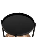ΒΟΗΘΗΤΙΚΟ ΤΡΑΠΕΖΙ SEITZ HM18031 ΓΥΑΛΙ TOP-ΜΕΤΑΛΛΟ-RATTAN ΣΕ ΦΥΣΙΚΟ Φ50x55,5Υεκ.