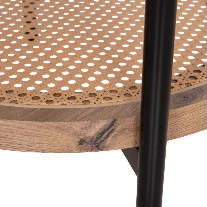 ΒΟΗΘΗΤΙΚΟ ΤΡΑΠΕΖΙ SEITZ HM18031 ΓΥΑΛΙ TOP-ΜΕΤΑΛΛΟ-RATTAN ΣΕ ΦΥΣΙΚΟ Φ50x55,5Υεκ.