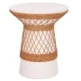 ΒΟΗΘΗΤΙΚΟ ΤΡΑΠΕΖΙ ΣΤΡΟΓΓΥΛΟ DELIA HM18167.02 FIBER CEMENT ΛΕΥΚΟ & RATTAN Φ40x45Υεκ