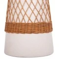 ΒΟΗΘΗΤΙΚΟ ΤΡΑΠΕΖΙ ΣΤΡΟΓΓΥΛΟ DELIA HM18167.02 FIBER CEMENT ΛΕΥΚΟ & RATTAN Φ40x45Υεκ