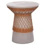 ΒΟΗΘΗΤΙΚΟ ΤΡΑΠΕΖΙ ΣΤΡΟΓΓΥΛΟ DELIA HM18167.03 FIBER CEMENT ΓΚΡΙ & RATTAN Φ40x45Υεκ