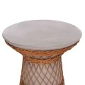 ΒΟΗΘΗΤΙΚΟ ΤΡΑΠΕΖΙ ΣΤΡΟΓΓΥΛΟ DELIA HM18167.03 FIBER CEMENT ΓΚΡΙ & RATTAN Φ40x45Υεκ