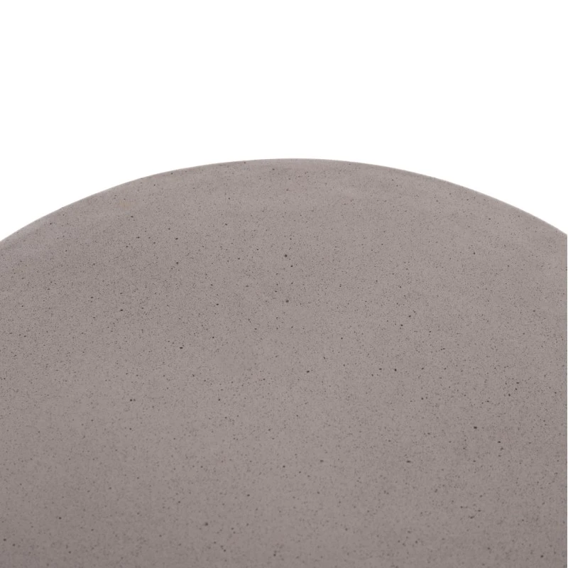ΒΟΗΘΗΤΙΚΟ ΤΡΑΠΕΖΙ ΣΤΡΟΓΓΥΛΟ DELIA HM18167.03 FIBER CEMENT ΓΚΡΙ & RATTAN Φ40x45Υεκ