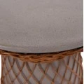 ΒΟΗΘΗΤΙΚΟ ΤΡΑΠΕΖΙ ΣΤΡΟΓΓΥΛΟ DELIA HM18167.03 FIBER CEMENT ΓΚΡΙ & RATTAN Φ40x45Υεκ