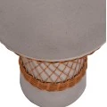 ΒΟΗΘΗΤΙΚΟ ΤΡΑΠΕΖΙ ΣΤΡΟΓΓΥΛΟ DELIA HM18167.03 FIBER CEMENT ΓΚΡΙ & RATTAN Φ40x45Υεκ