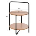 ΒΟΗΘΗΤΙΚΟ ΤΡΑΠΕΖΙ SYLO HM9618.01 MDF ΣΕ ΦΥΣΙΚΟ-ΜΑΥΡΟ ΜΕΤΑΛΛΟ Φ44x66Υεκ.