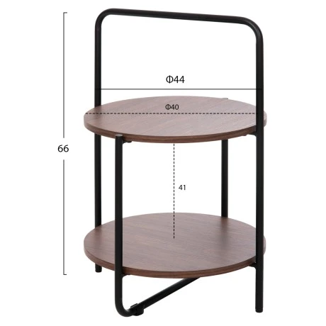 ΒΟΗΘΗΤΙΚΟ ΤΡΑΠΕΖΙ SYLO HM9618.02 MDF ΣΕ ΚΑΡΥΔΙ-ΜΑΥΡΟ ΜΕΤΑΛΛΟ Φ44x66Υεκ.