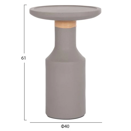 ΒΟΗΘΗΤΙΚΟ ΤΡΑΠΕΖΙ TRED(T) HM18169.03 FIBER CEMENT ΓΚΡΙ-ΦΥΣΙΚΟ RATTAN--Φ40x61Υεκ.
