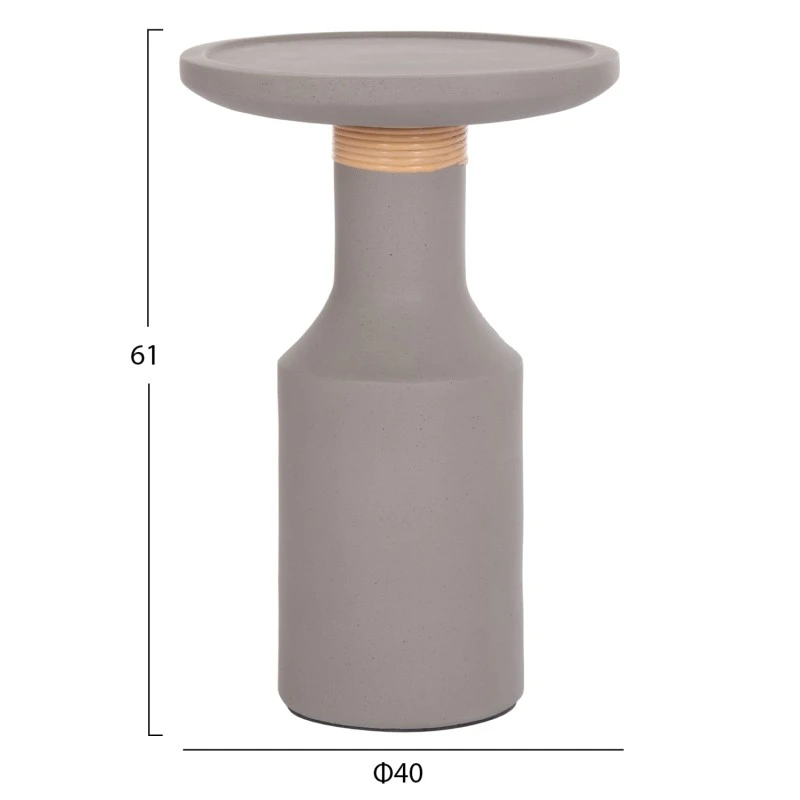 ΒΟΗΘΗΤΙΚΟ ΤΡΑΠΕΖΙ TRED(T) HM18169.03 FIBER CEMENT ΓΚΡΙ-ΦΥΣΙΚΟ RATTAN--Φ40x61Υεκ.