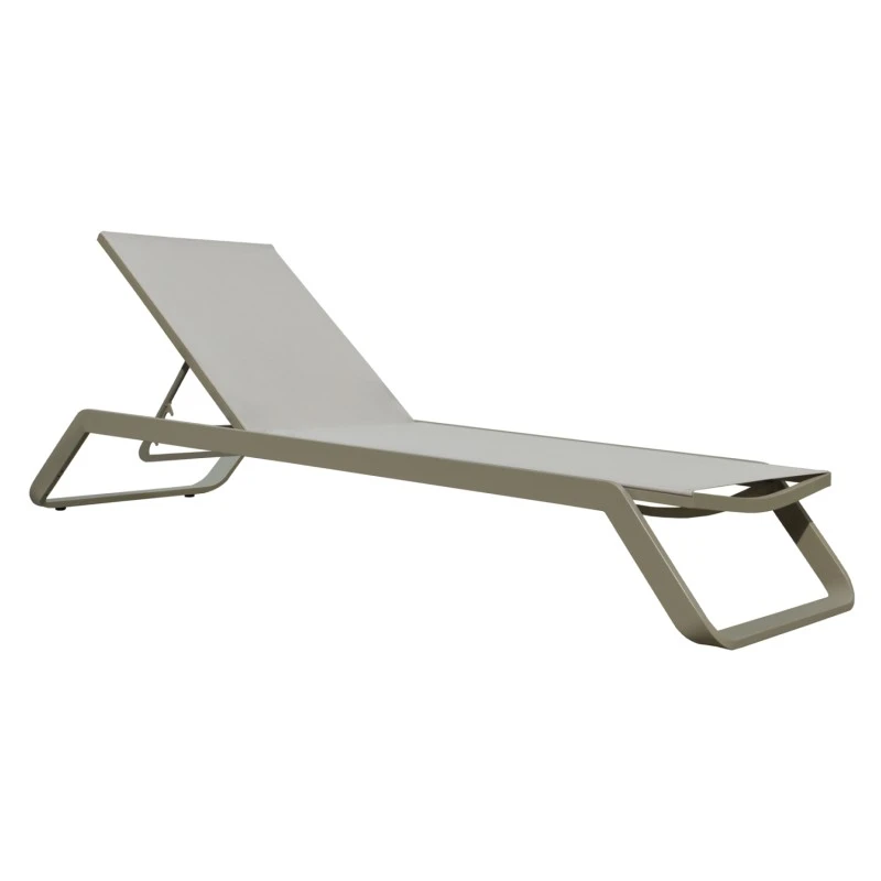 ΞΑΠΛΩΣΤΡΑ ΑΛΟΥΜΙΝΙΟΥ MARIMAR HM6562.03 ΣΚΕΛΕΤΟΣ TAUPE & TEXTILENE ΜΠΕΖ 220x67.5x31.5Υεκ
