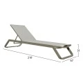 ΞΑΠΛΩΣΤΡΑ ΑΛΟΥΜΙΝΙΟΥ MARIMAR HM6562.03 ΣΚΕΛΕΤΟΣ TAUPE & TEXTILENE ΜΠΕΖ 220x67.5x31.5Υεκ