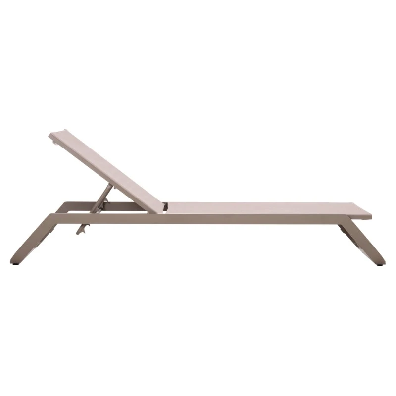 ΞΑΠΛΩΣΤΡΑ ΑΛΟΥΜΙΝΙΟΥ MARIMAR HM6562.03 ΣΚΕΛΕΤΟΣ TAUPE & TEXTILENE ΜΠΕΖ 220x67.5x31.5Υεκ