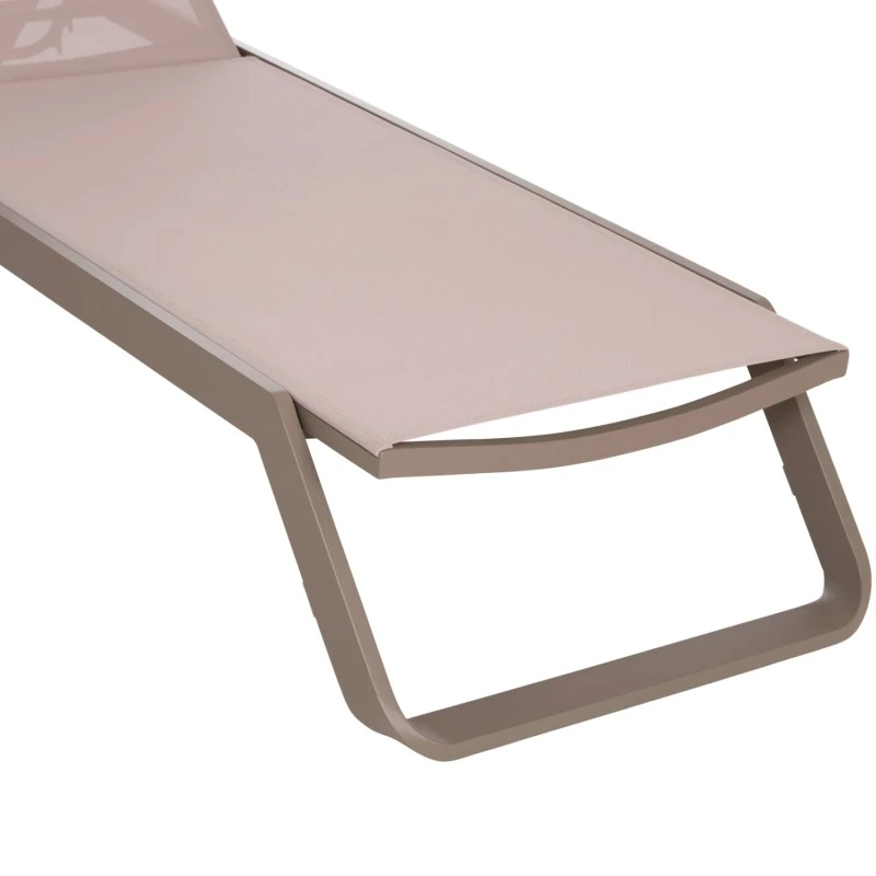 ΞΑΠΛΩΣΤΡΑ ΑΛΟΥΜΙΝΙΟΥ MARIMAR HM6562.03 ΣΚΕΛΕΤΟΣ TAUPE & TEXTILENE ΜΠΕΖ 220x67.5x31.5Υεκ