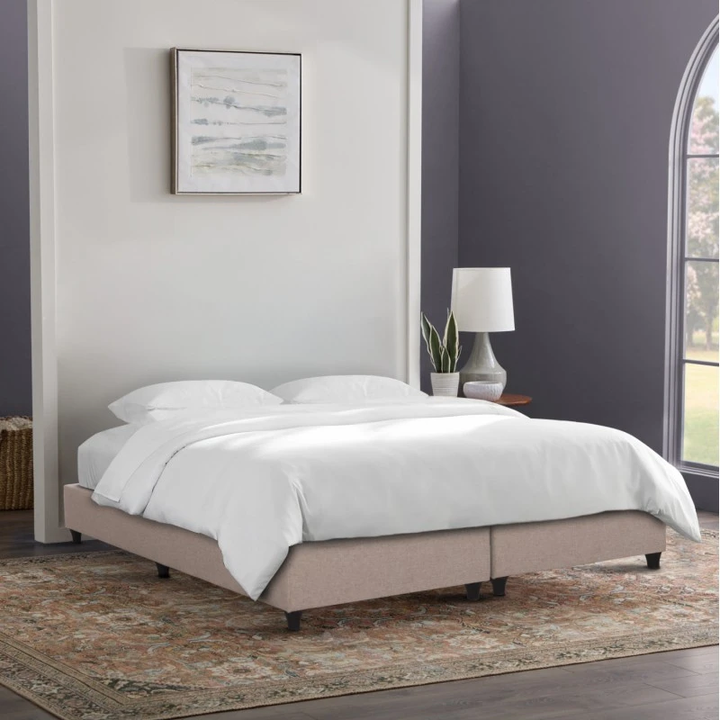 ΥΠΟΣΤΡΩΜΑ/ΚΡΕΒΑΤΙ KING-SIZE SIGGY HM21218.01 ΜΠΕΖ ΥΦΑΣΜΑ--ΓΙΑ 180x200εκ.