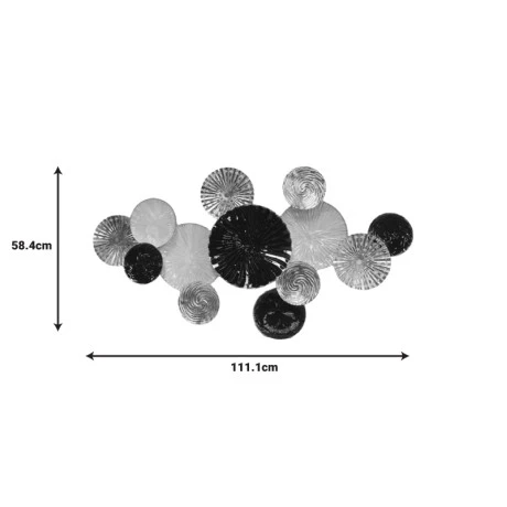 Wall decoration Faim Inart metal in gold, black and white shade 111.1x5.7x58.4cm