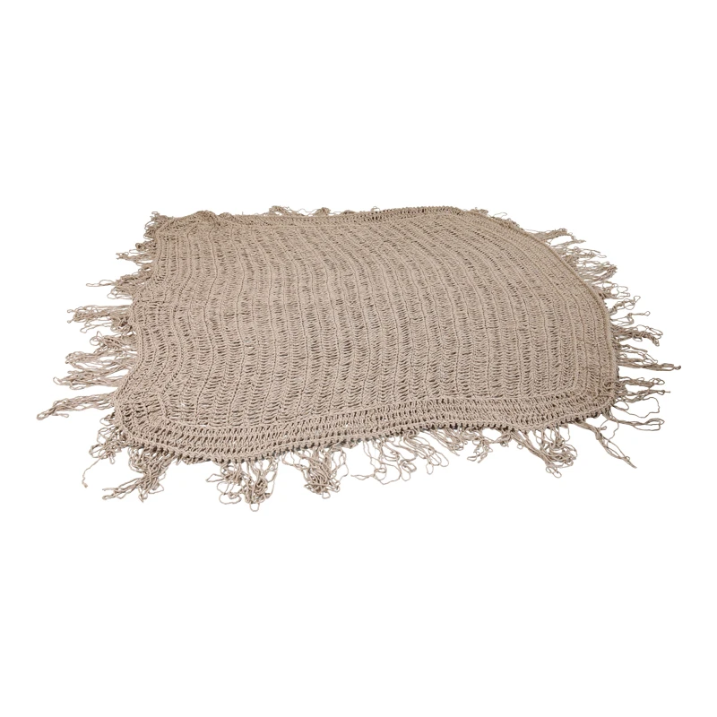 Shelto pakoworld macrame poly-cotton shade net in beige shade 200x200x27cm