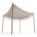 Shelto pakoworld macrame poly-cotton shade net in beige shade 400x400x27cm