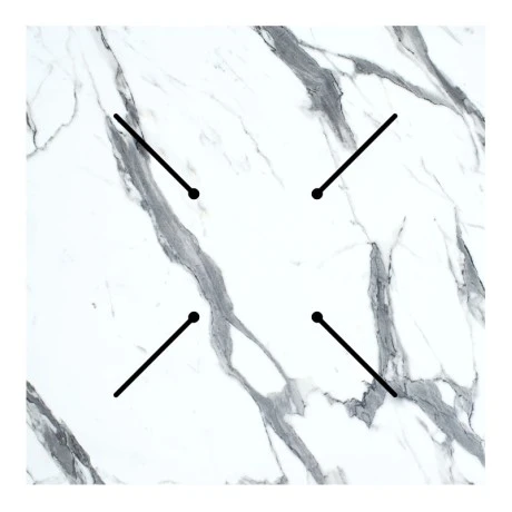 Table top Melody pakoworld HPL white marble 70x70cm thickness 12mm
