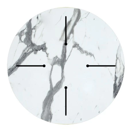 Table top Melody pakoworld HPL white marble Φ70cm, 12mm thick