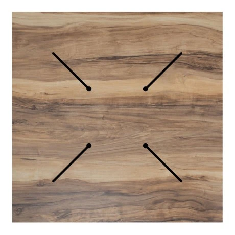 Table top Noble pakoworld HPL walnut 69x69cm thickness 12mm
