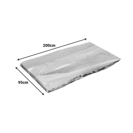 Table top Pozier pakoworld solid acacia wood in natural shade 200x95x4cm