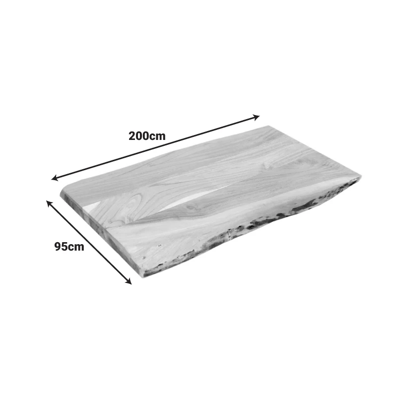 Table top Pozier pakoworld solid acacia wood in natural shade 200x95x4cm