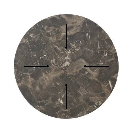 Verhia table top pakoworld HPL dark grey marble look D60cm 12mm thick