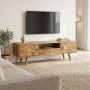 Tv stand Firpo pakoworld solid acacia wood in natural color 130x35x45cm