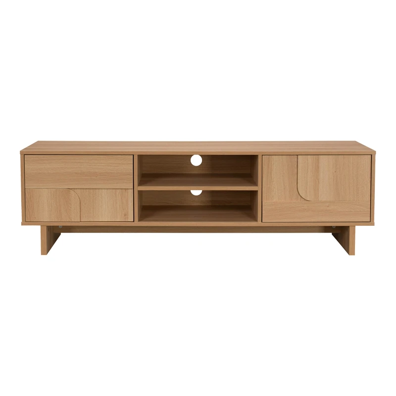 Jenfia pakoworld mdf tv stand in natural shade 150x39x45.5cm