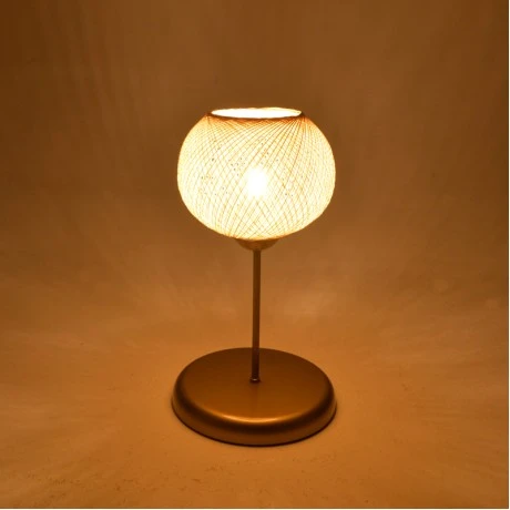 Table lamp Gaia pakoworld E27 gold metal D22x37cm