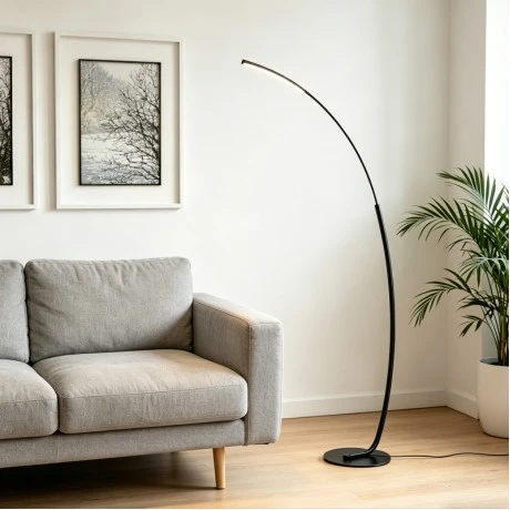 Floor light Archer pakoworld led metal in black color 70x28x165cm