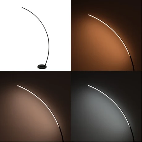Floor light Archer pakoworld led metal in black color 70x28x165cm