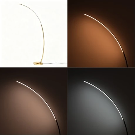 Floor light Archer pakoworld led metal in gold color 70x28x165cm