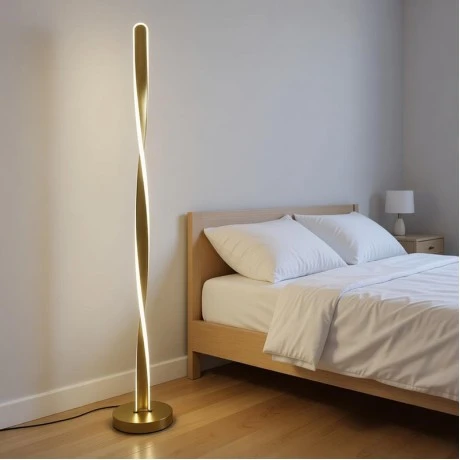 Floor light Jounko pakoworld led metal in gold color D20x130cm