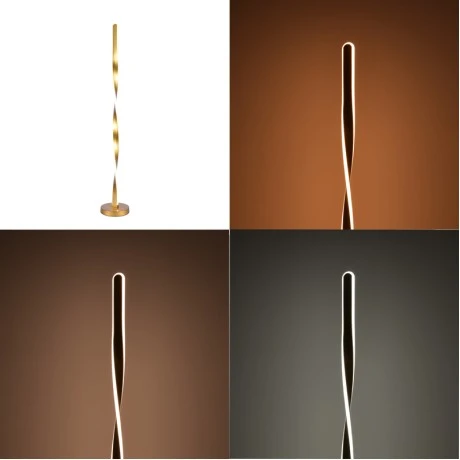 Floor light Jounko pakoworld led metal in gold color D20x130cm