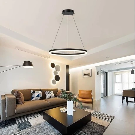 Ceiling lamp Nebrian pakoworld led black metal D60x15cm