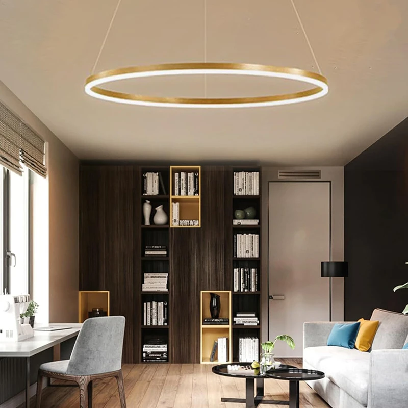 Ceiling lamp Nebrian pakoworld led gold metal D60x15cm