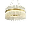 Crown pakoworld led ceiling chandelier in gold with crystals D40x30 cm