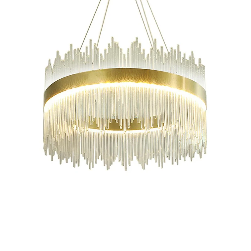 Crown pakoworld led ceiling chandelier in gold with crystals D40x30 cm