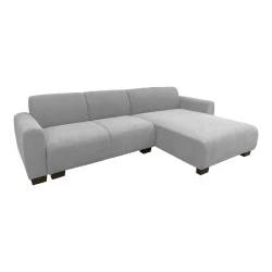 Reversible corner sofa Erros pakoworld fabric in light grey color 287x161x71cm
