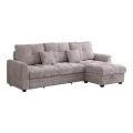 Comfie pakoworld corner reversible sofa bed with storage space beige fabric 260x156x98cm
