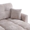 Comfie pakoworld corner reversible sofa bed with storage space beige fabric 260x156x98cm