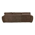 Reversible sofa-bed Vivad pakoworld fabric in dark brown color 275x164x91cm
